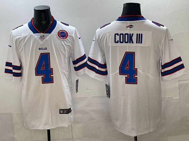 Men 2025 Nike Buffalo Bills #4 Cook iii white Limited NFL Jersey style 03